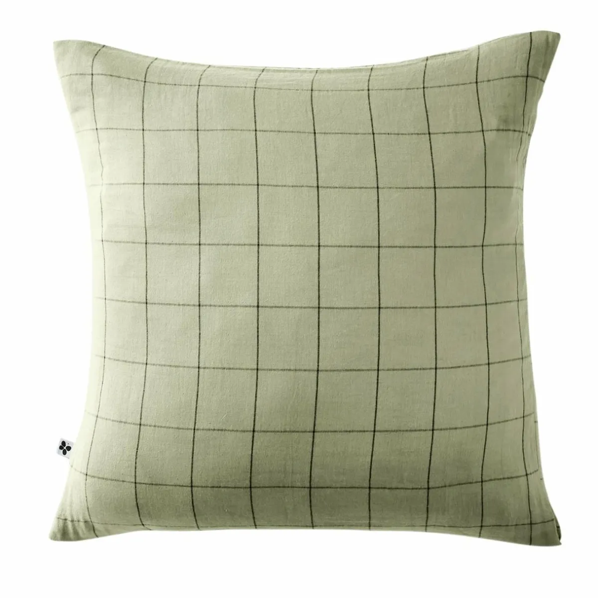 EMINZA Taie d'oreiller carrée gaze de coton (60 x 60 cm) Gaïa Match Vert tilleul Hot