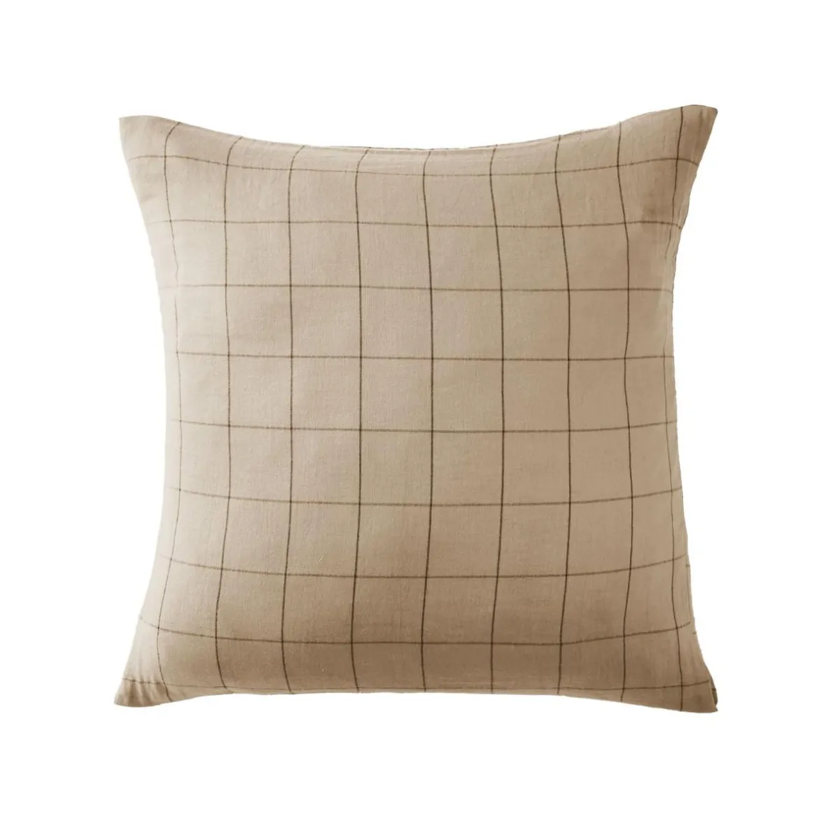 EMINZA Taie d'oreiller carrée gaze de coton (60 x 60 cm) Gaïa Match Ficelle Hot