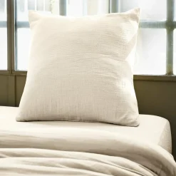 EMINZA Taie d'oreiller carrée gaze de coton (60 x 60 cm) Gaïa pampa Beige Sale