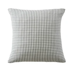 EMINZA Taie d'oreiller carrée gaze de coton (80 x 80 cm) Gaïa Vichy Vert romarin Vichy romarin Outlet