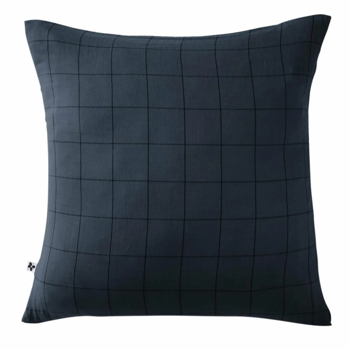 EMINZA Taie d'oreiller carrée gaze de coton (60 x 60 cm) Gaïa Match Bleu nuit