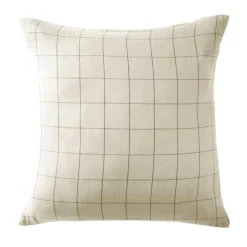 EMINZA Taie d'oreiller carrée gaze de coton (60 x 60 cm) Gaïa Match pampa Beige Discount