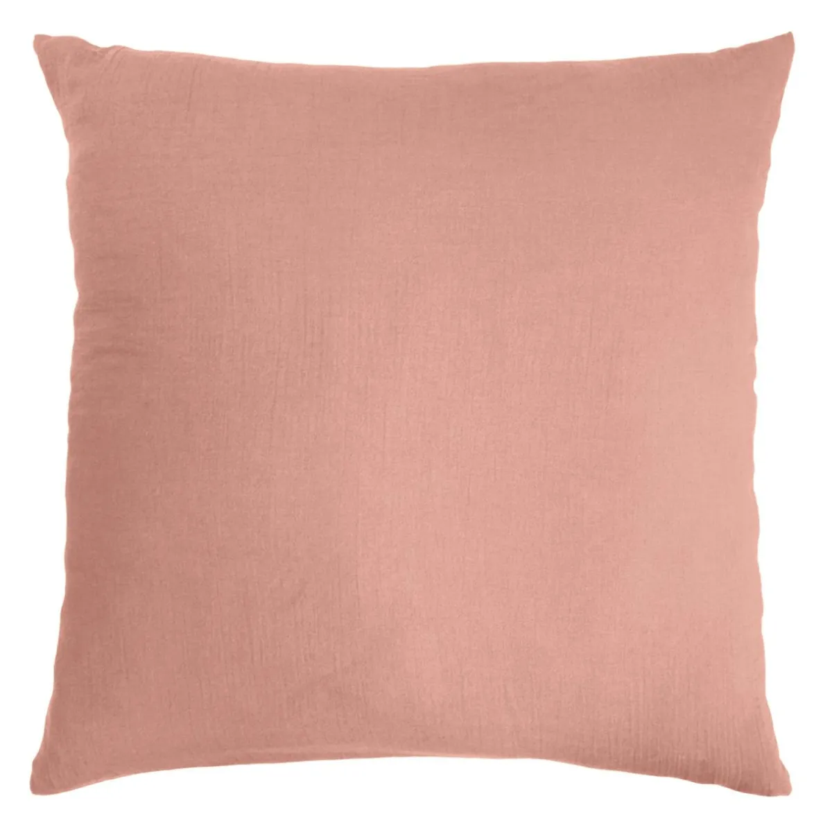 EMINZA Taie d'oreiller carrée gaze de coton (80 x 80 cm) Gaïa Rose Pêche New