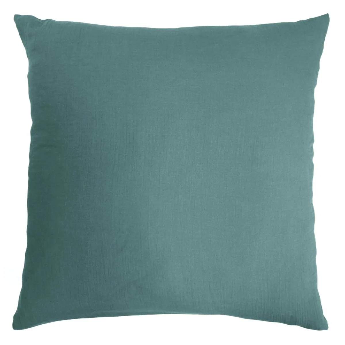 EMINZA Taie d'oreiller carrée gaze de coton (80 x 80 cm) Gaïa Bleu canard Best