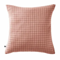 EMINZA Taie d'oreiller carrée gaze de coton (60 x 60 cm) Gaïa Mix Rose Pêche Sale