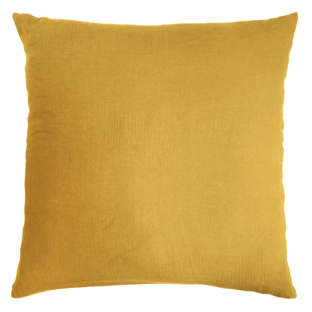 EMINZA Taie d'oreiller carrée gaze de coton (80 x 80 cm) Gaïa Jaune safran New