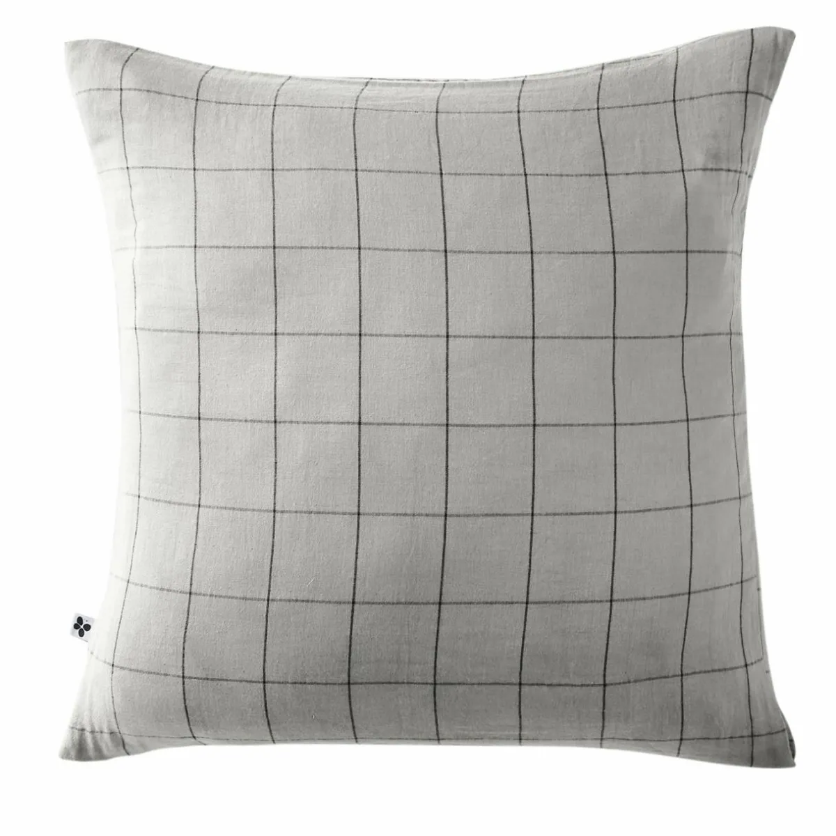 EMINZA Taie d'oreiller carrée gaze de coton (60 x 60 cm) Gaïa Match Gris nuage Gris clair