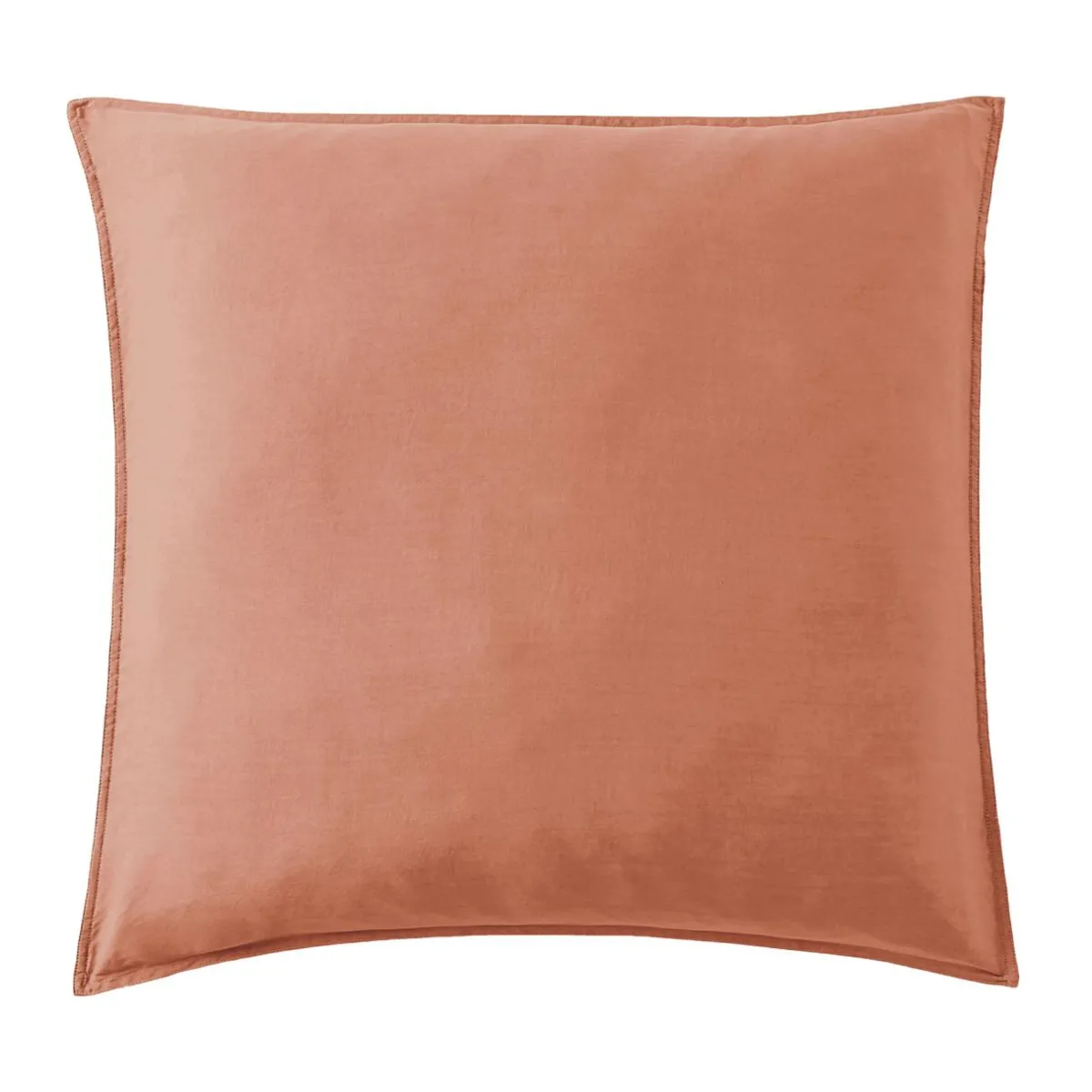 EMINZA Taie d'oreiller carrée lyocell Tencel™ lavé (80 x 80 cm) Olivia Terracotta