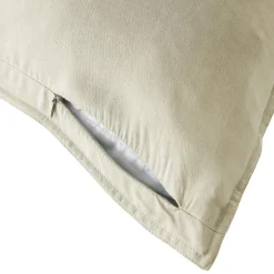 EMINZA Taie d'oreiller carrée lyocell Tencel™ lavé (63 x 63 cm) Olivia pampa Beige Outlet