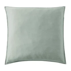 EMINZA Taie d'oreiller carrée lyocell Tencel™ lavé (80 x 80 cm) Olivia Vert Eucalyptus New