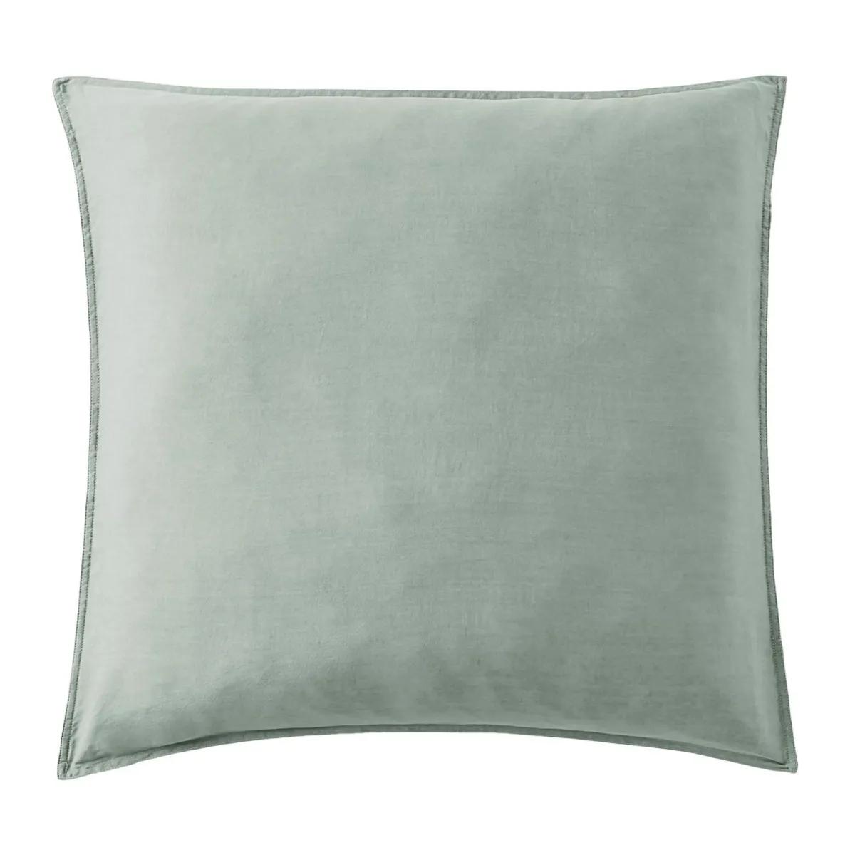 EMINZA Taie d'oreiller carrée lyocell Tencel™ lavé (80 x 80 cm) Olivia Vert Eucalyptus New