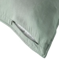 EMINZA Taie d'oreiller carrée lyocell Tencel™ lavé (80 x 80 cm) Olivia Vert Eucalyptus New