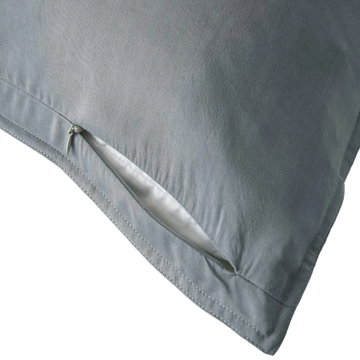 EMINZA Taie d'oreiller carrée lyocell Tencel™ lavé (63 x 63 cm) Olivia stone Bleu