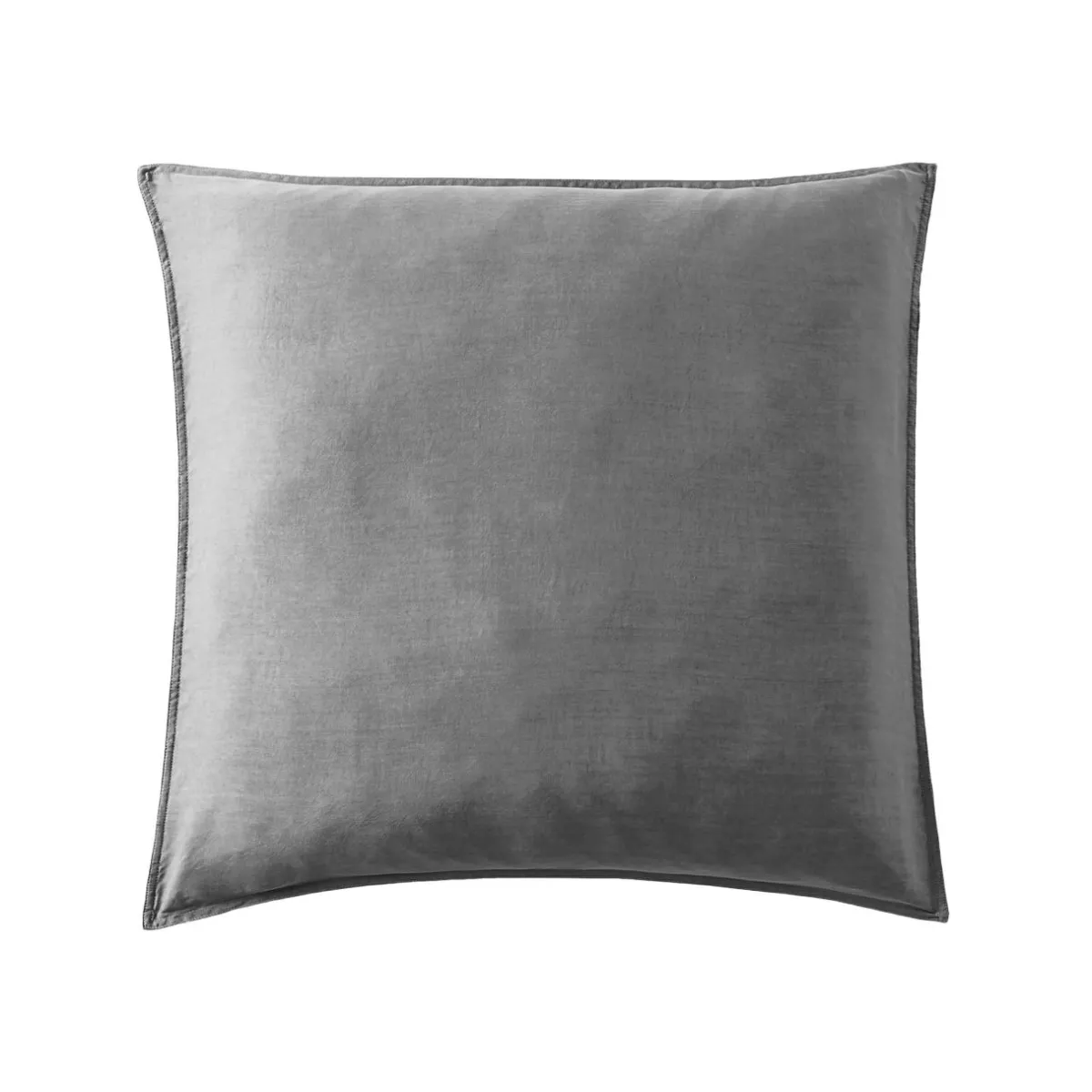 EMINZA Taie d'oreiller carrée lyocell Tencel™ lavé (63 x 63 cm) Olivia granit Gris