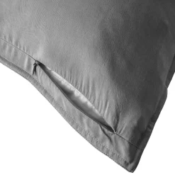 EMINZA Taie d'oreiller carrée lyocell Tencel™ lavé (63 x 63 cm) Olivia granit Gris