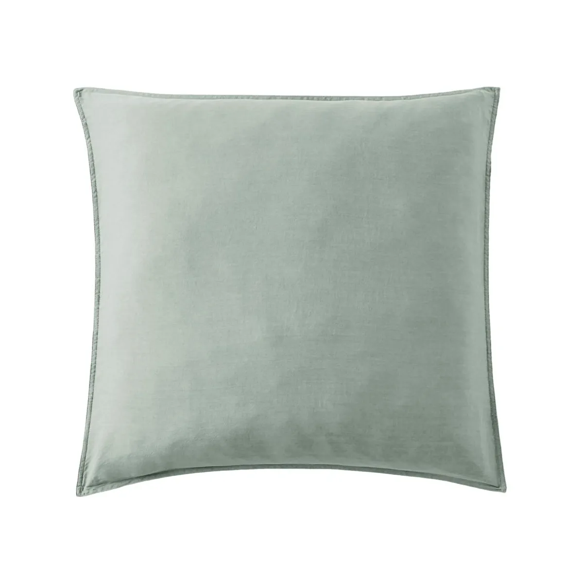 EMINZA Taie d'oreiller carrée lyocell Tencel™ lavé (63 x 63 cm) Olivia Vert Eucalyptus New