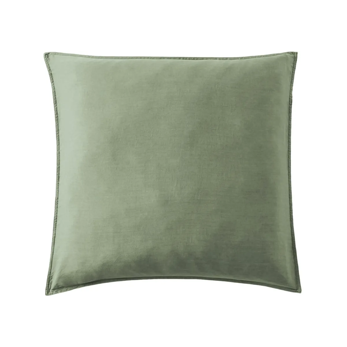 EMINZA Taie d'oreiller carrée lyocell Tencel™ lavé (63 x 63 cm) Olivia Vert romarin Best