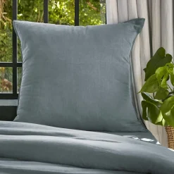 EMINZA Taie d'oreiller carrée lyocell Tencel™ lavé (80 x 80 cm) Olivia stone Bleu Online