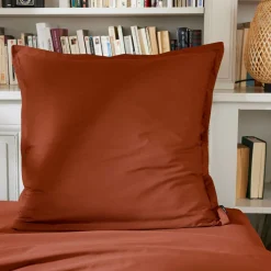 EMINZA Taie d'oreiller carrée percale de coton (80 x 80 cm) Cali Terracotta Online