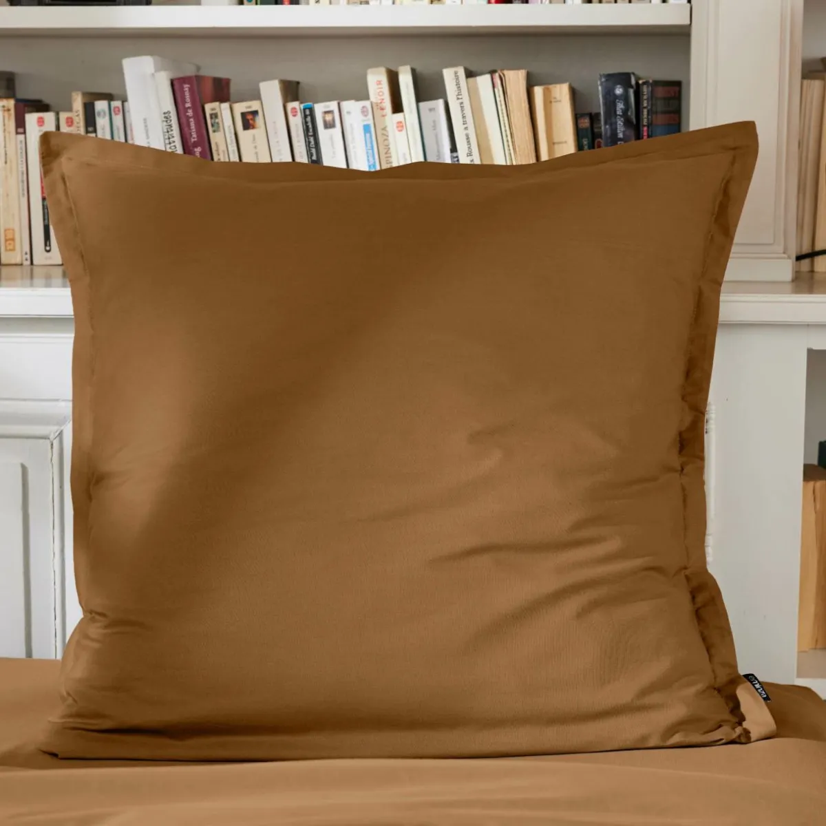 EMINZA Taie d'oreiller carrée percale de coton (80 x 80 cm) Cali Camel Discount