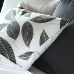 STOF Taie d'oreiller carrée percale de coton (63 x 63 cm) Matisse e Gris Discount