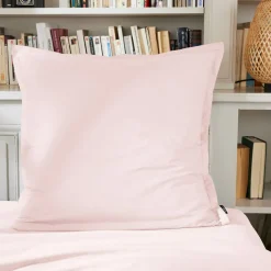 EMINZA Taie d'oreiller carrée percale de coton (80 x 80 cm) Cali Rose poudré Discount