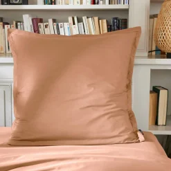 EMINZA Taie d'oreiller carrée percale de coton (80 x 80 cm) Cali Rose Pêche Hot