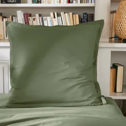 EMINZA Taie d'oreiller carrée percale de coton (80 x 80 cm) Cali Vert romarin Clearance