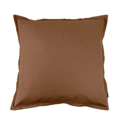 EMINZA Taie d'oreiller carrée percale de coton (65 x 65 cm) Cali Marron Chocolat