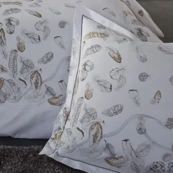 TRADILINGE Taie d'oreiller carrée percale de coton (65 x 65 cm) Plumes e Gris Best