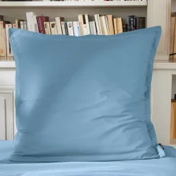 EMINZA Taie d'oreiller carrée percale de coton (80 x 80 cm) Cali Bleu Ciel Hot