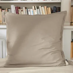 EMINZA Taie d'oreiller carrée percale de coton (65 x 65 cm) Cali Taupe New