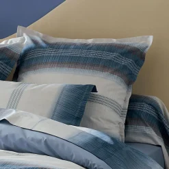 TRADI LINGE Taie d'oreiller carrée percale de coton (65 x 65 cm) Esteban e Bleu Best