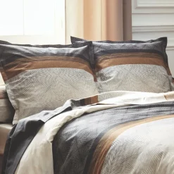 TRADILINGE Taie d'oreiller carrée satin de coton (65 x 65 cm) Tiago e Noir New