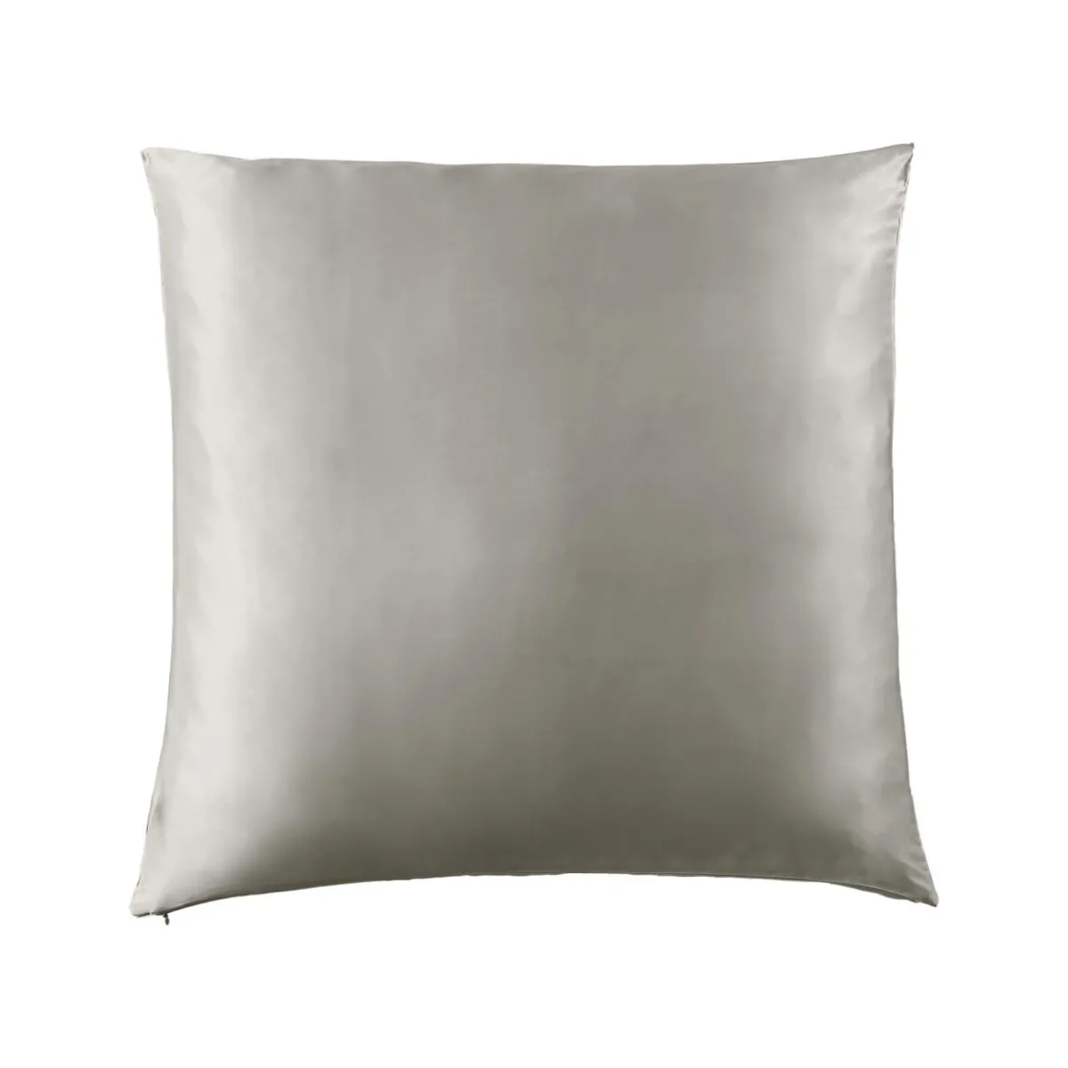 EMINZA Taie d'oreiller carrée soie de mûrier (63 x 63 cm) Mizuki Gris clair New