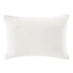 EMINZA Taie d'oreiller quadruple gaze de coton (50 x 80 cm) Victoria x Gaïa chantilly Blanc New