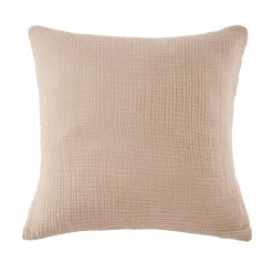 EMINZA Taie d'oreiller quadruple gaze de coton (60 x 60 cm) Victoria x Gaïa Ficelle Best