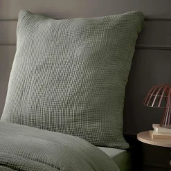 EMINZA Taie d'oreiller quadruple gaze de coton (80 x 80 cm) Victoria x Gaïa Vert romarin Online