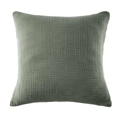 EMINZA Taie d'oreiller quadruple gaze de coton (80 x 80 cm) Victoria x Gaïa Vert romarin Online