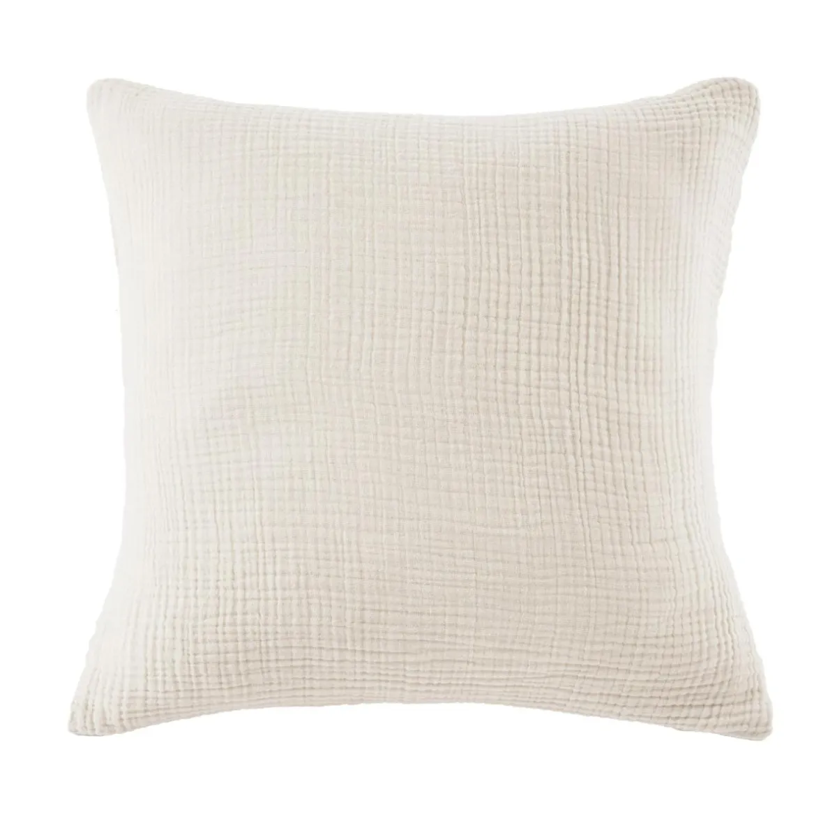 EMINZA Taie d'oreiller quadruple gaze de coton (80 x 80 cm) Victoria x Gaïa pampa Beige New