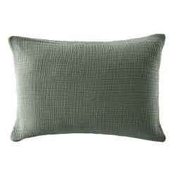 EMINZA Taie d'oreiller quadruple gaze de coton (50 x 80 cm) Victoria x Gaïa Vert romarin Outlet