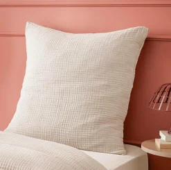 EMINZA Taie d'oreiller quadruple gaze de coton (60 x 60 cm) Victoria x Gaïa pampa Beige Discount
