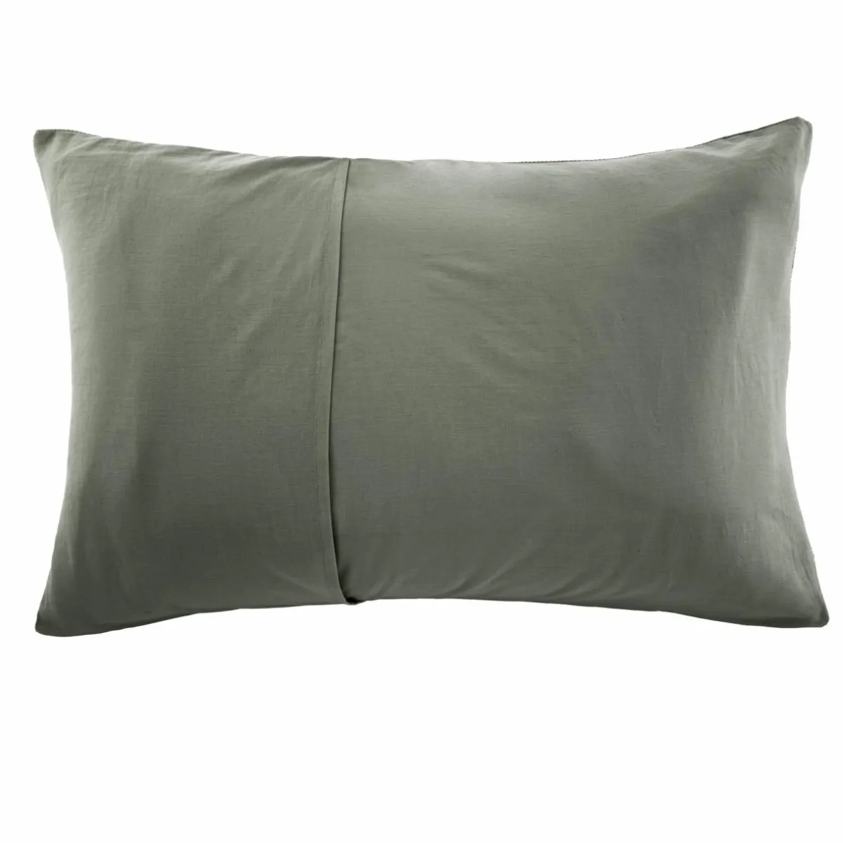 EMINZA Taie d'oreiller quadruple gaze de coton ( 50 x 70 cm) Victoria x Gaïa Vert romarin Hot