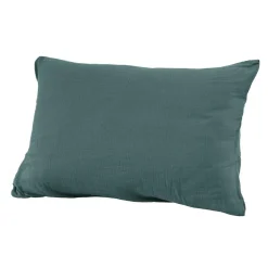 EMINZA Taie d'oreiller rectangulaire gaze de coton (50 x 80 cm) Gaïa Bleu canard Clearance