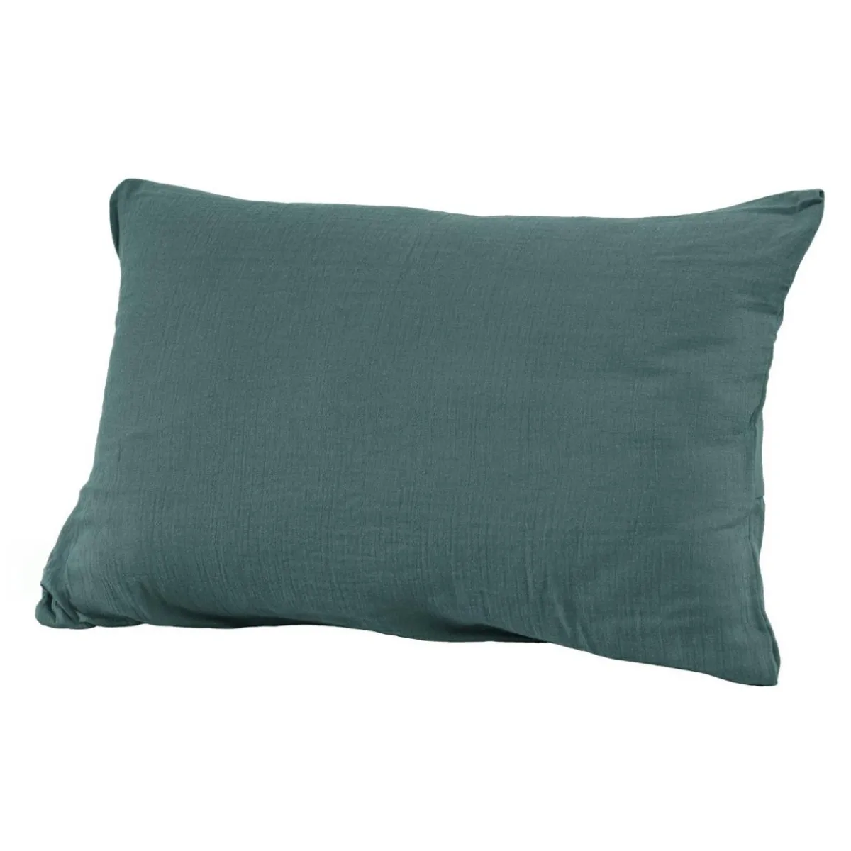 EMINZA Taie d'oreiller rectangulaire gaze de coton (50 x 80 cm) Gaïa Bleu canard Clearance
