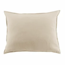 EMINZA Taie d'oreiller rectangulaire flanelle de coton (50 x 70 cm) Nina Beige New