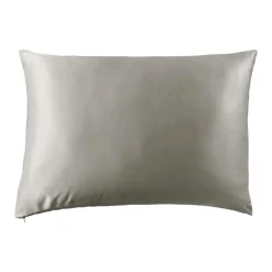 EMINZA Taie d'oreiller rectangulaire soie de mûrier (50 x 80 cm) Mizuki Gris clair Outlet