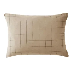 EMINZA Taie d'oreiller rectangulaire gaze de coton (50 x 70 cm) Gaïa Match Ficelle Hot