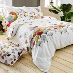 TRADI LINGE Taie d'oreiller rectangulaire percale de coton (50 x 70 cm) Ginkgo Multicolore Clearance