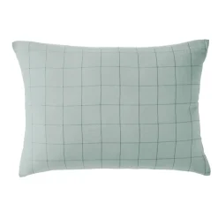 EMINZA Taie d'oreiller rectangulaire gaze de coton (50 x 70 cm) Gaïa Match Vert Eucalyptus Hot